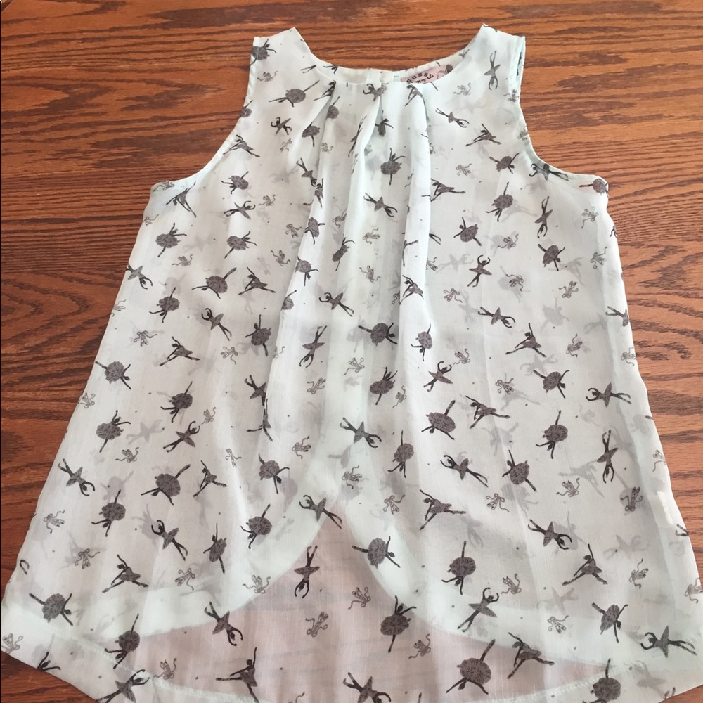🐰Sheer Sea foam Ballerina Blouse🐰